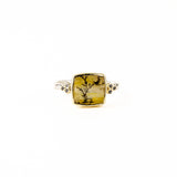 Dendrite Quartz Ring w Blk Diamonds