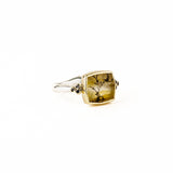 Dendrite Quartz Ring w Blk Diamonds