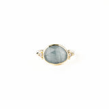 Classic Oval Aquamarine Ring with Diamond Accents