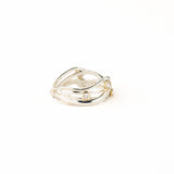 Wide Stringy Band with 3 Diamonds Rings