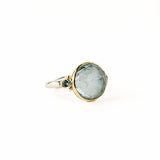 Natural Topaz Ring with Blue Zircon Ring