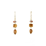 14k Imperial Topaz Earrings with Sunstones and Sapphire Earrings