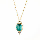 14k Apatite Necklace with Diamonds Necklace