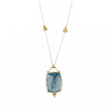 Aquamarine Necklace with Gold Beads