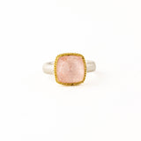 Square Inverted  Morganite Ring