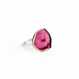 Watermelon Tourmaline Slice Ring