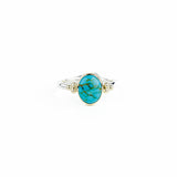 Turquoise Cab Ring with Gold Beads Ring
