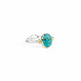 Turquoise Cab Ring with Gold Beads Ring