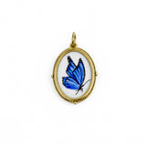 Medium Oval Framed Butterfly Charm