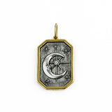Large Rectangle Diamond Man on the Moon Charm