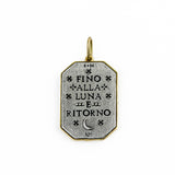 Large Rectangle Diamond Man on the Moon Charm
