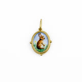 Small Oval Baby Bunny Enamel Charm