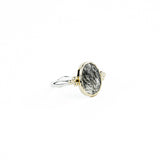 Oval Black Tourmalinated Quartz Ring