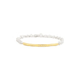 Thick Diamond Hammered Bar Bracelet