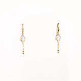 Moonstone Pear & Diamond Dormeuse Earring