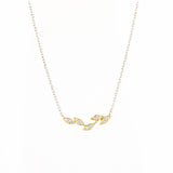 Two Tone 5 Leaf Diamond Necklace