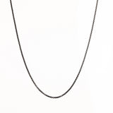 Oxidized Sterling Silver Adjustable Round Cable Link Chain