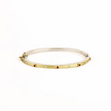 Junia 2.5mm Alternating Ruby & Diamond Bangle - Yellow Gold
