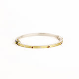Junia 2.5mm Alternating Ruby & Diamond Bangle - Yellow Gold