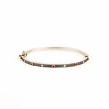 Junia 2.5mm Alternating Ruby & Diamond Bangle - Sterling Silver
