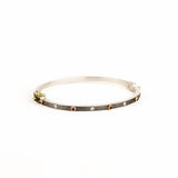 Junia 2.5mm Alternating Ruby & Diamond Bangle - Sterling Silver