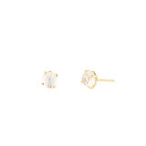 Rainbow Moonstone Round Faceted Studs
