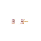 14k Emerald Cut Studs - Rose de France