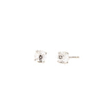 White Topaz Round Faceted Studs