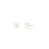 Rainbow Moonstone Round Faceted Studs