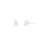 Rainbow Moonstone Emerald Cut Studs