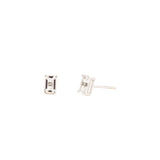 White Topaz Emerald Cut Studs