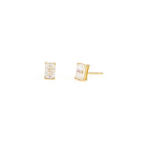 Rainbow Moonstone Emerald Cut Studs