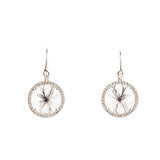 White Topaz Diamond Halo Earrings