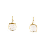White Topaz 12mm Round Faceted Earrings