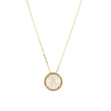 Rainbow Moonstone Small Round Faceted Diamond Necklace