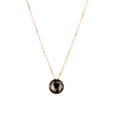 Black Night Quartz Small Round Faceted Diamond Necklace