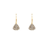 14k & Sterling Small Triangle Pave Earrings