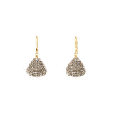 14k & Sterling Large Triangle Pave Diamond Earrings