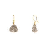 14k & Sterling Large Triangle Pave Diamond Earrings