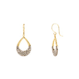 14k, Sterling, and Diamond Open Teardrop Earrings