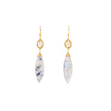 Rainbow Moonstone and Diamond Drop Earrings