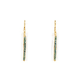 14k Teal Diamond & Clear Quartz Earrings