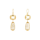 Tiered Citrine & Labradorite Drop Earrings