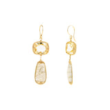 Tiered Citrine & Labradorite Drop Earrings