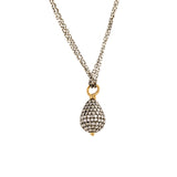 14k & SS Pave Teardrop Multi-Chain Necklace