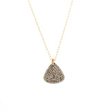 14k & SS Large Pave Triangle Necklace
