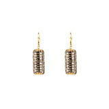 Black Diamond Strip Bar Earrings