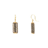 Black Diamond Strip Bar Earrings