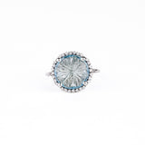 Round Blue Topaz Aqua Starfire Ring