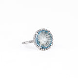 Round Blue Topaz Aqua Starfire Ring